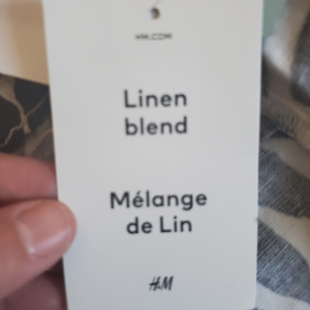 H&M linen blend wide leg pull on pants - Picture 9 of 14